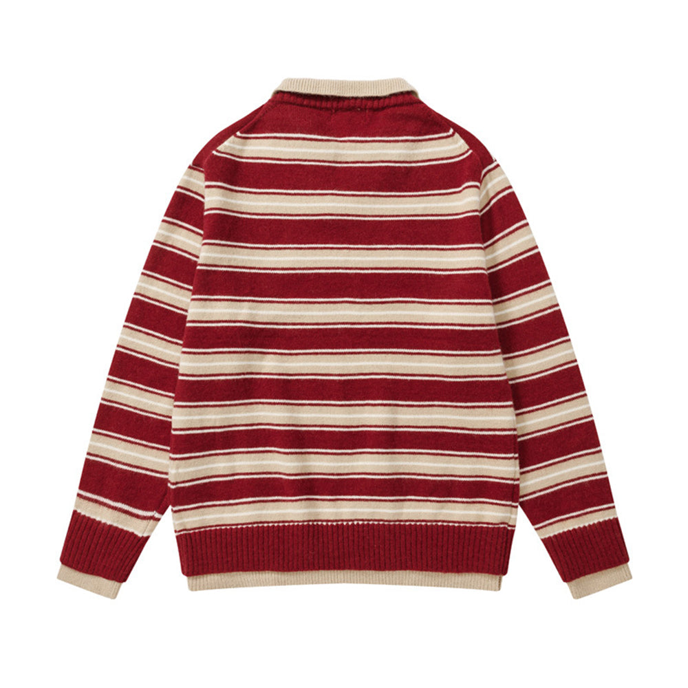 striped polo sweater