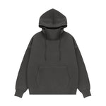 Retro half turtleneck hooded sweatshirt