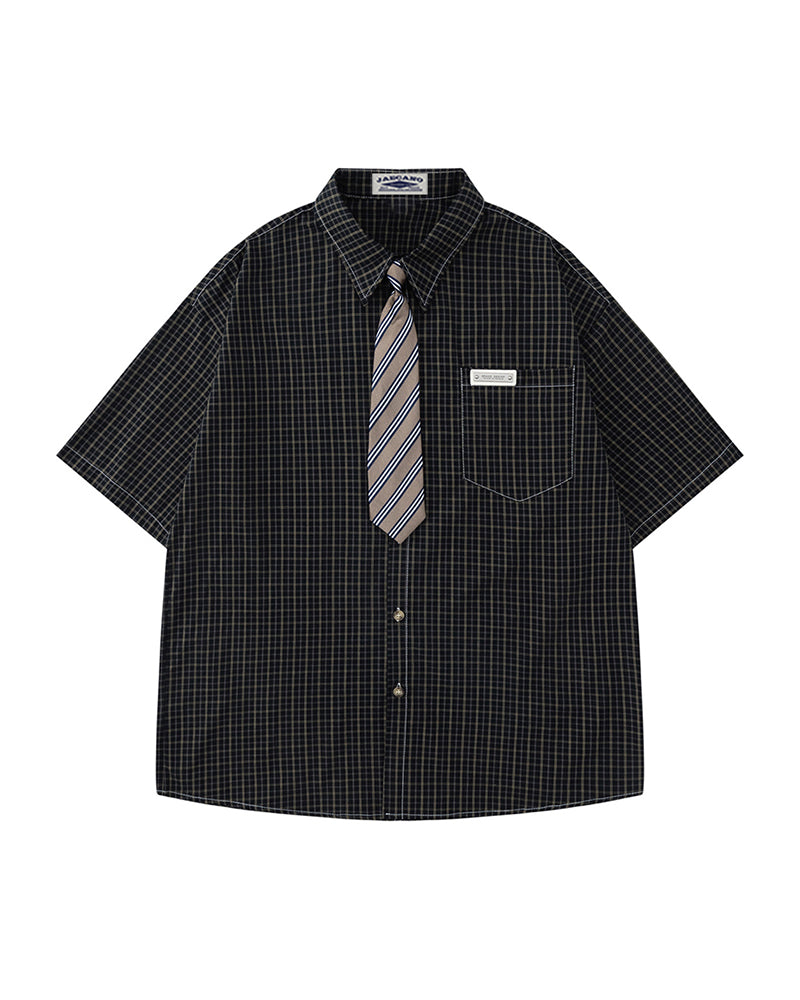 vintage striped short sleeve shirt