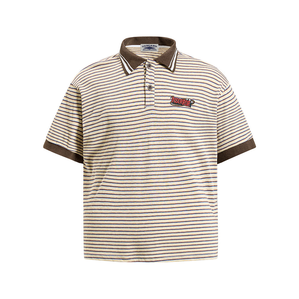 復古撞色條紋短袖