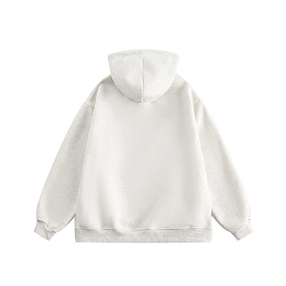 Button-down hooded sweatshirt