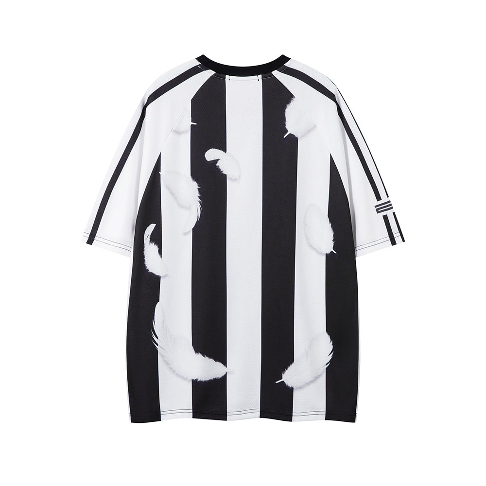 Vertical striped couple short sleeves