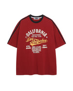 Contrast color letter print short sleeves