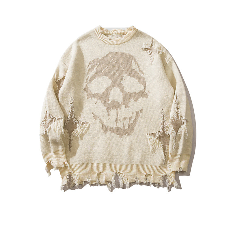 skull crew neck sweater