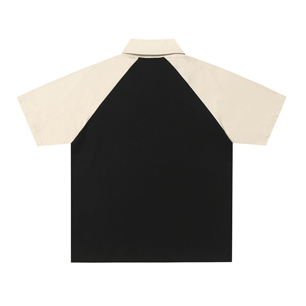 Retro contrast polo short sleeves