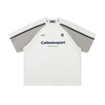 Colorblocked round neck short sleeves