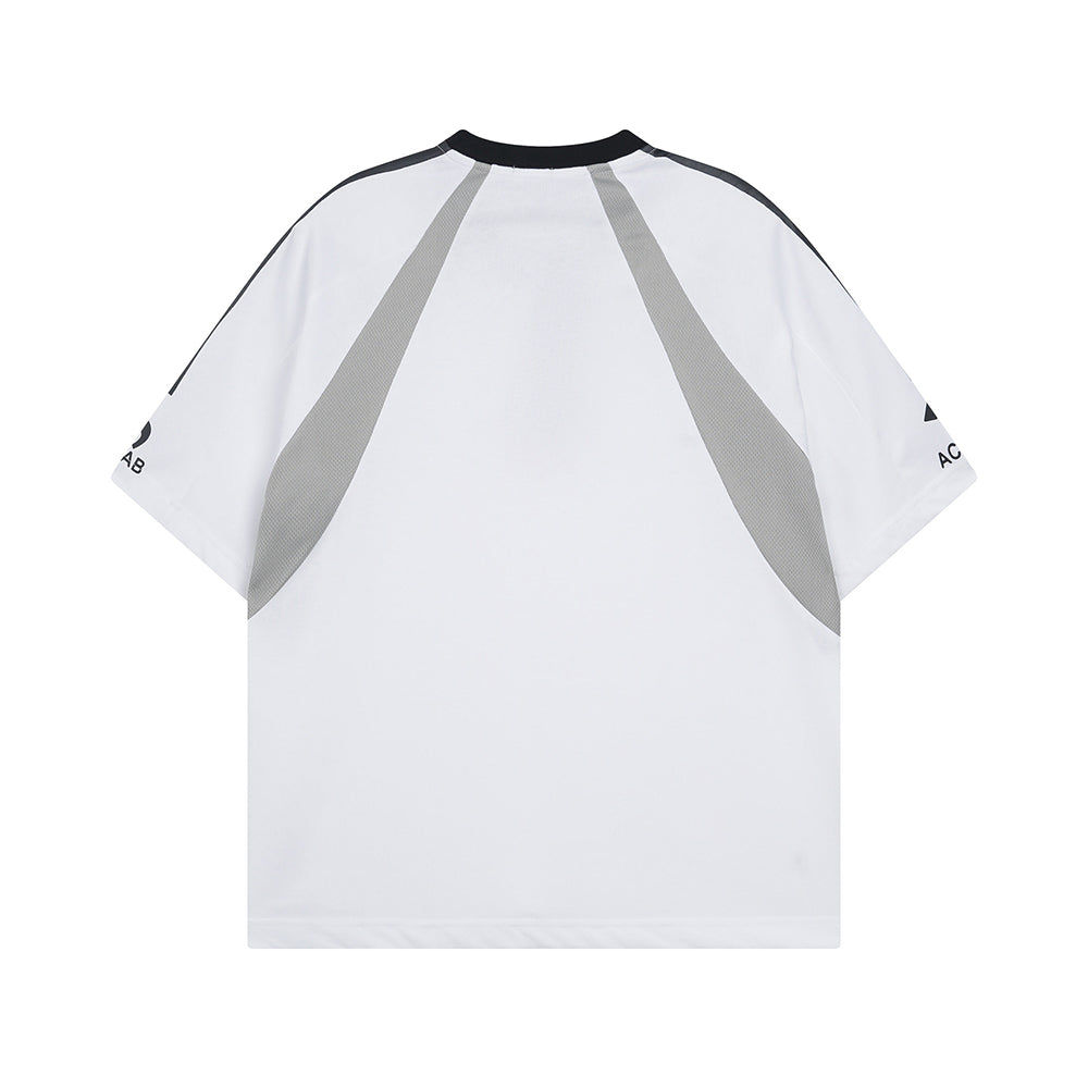 Simple contrast color short sleeves
