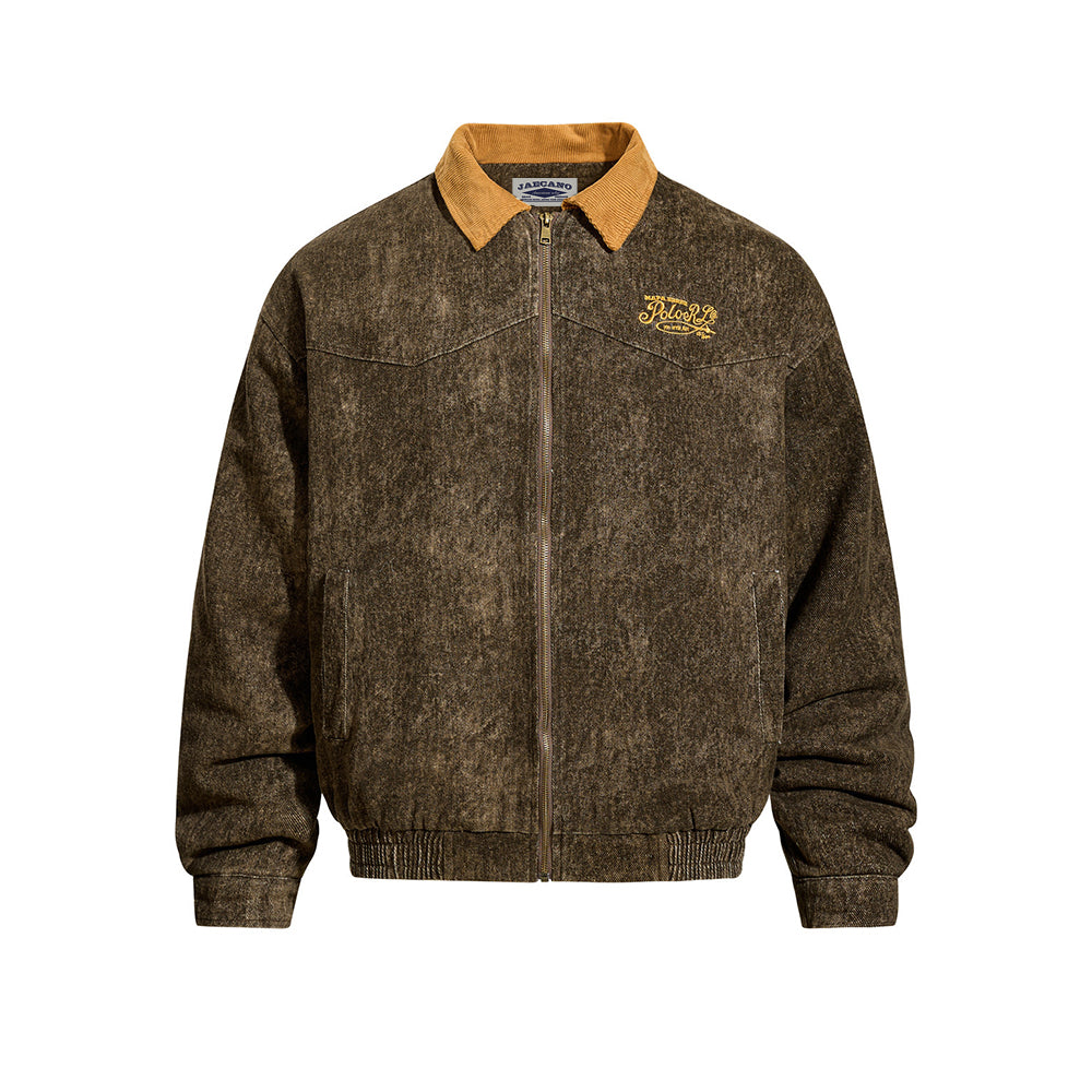 Retro patchwork letter jacket