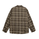 Embroidered plaid long-sleeved shirt