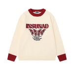 Contrast Butterfly Pullover Sweater