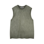 Washed solid color sleeveless vest