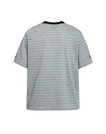 Embroidered striped short-sleeved shirt