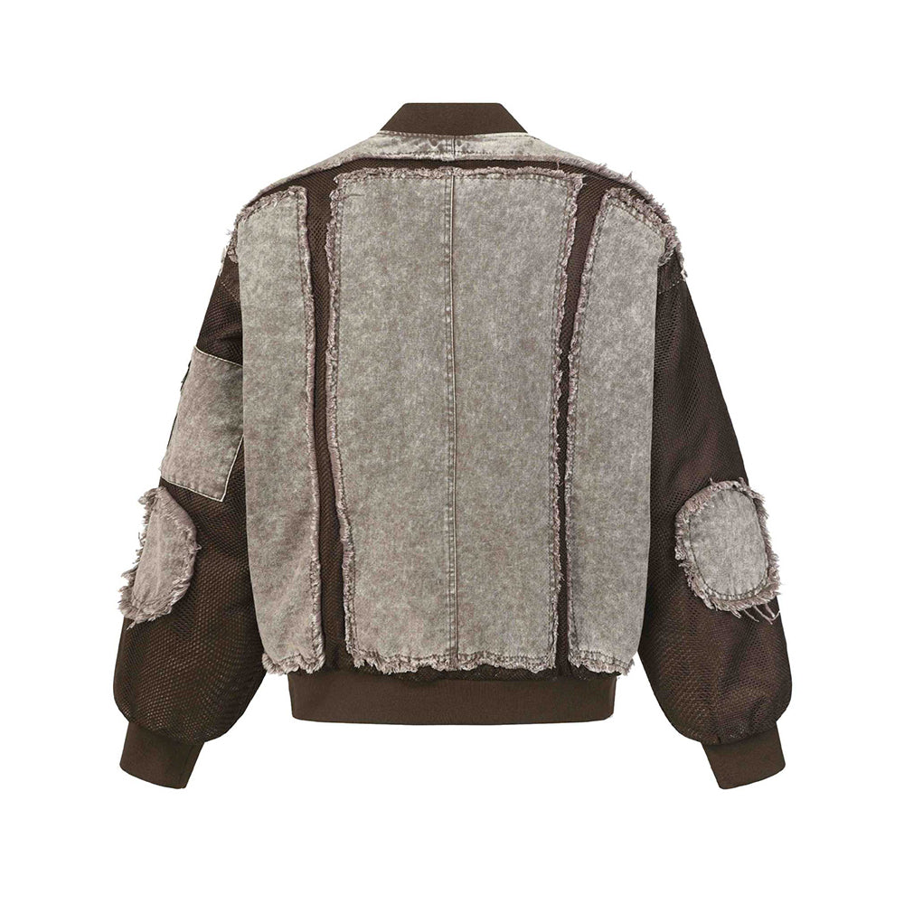 Unique color-blocked patchwork jacket