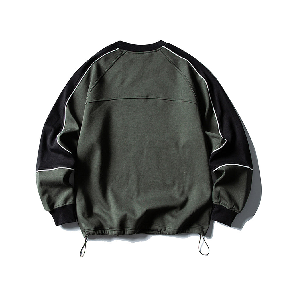 Color-blocked fleece-lined sweatshirt