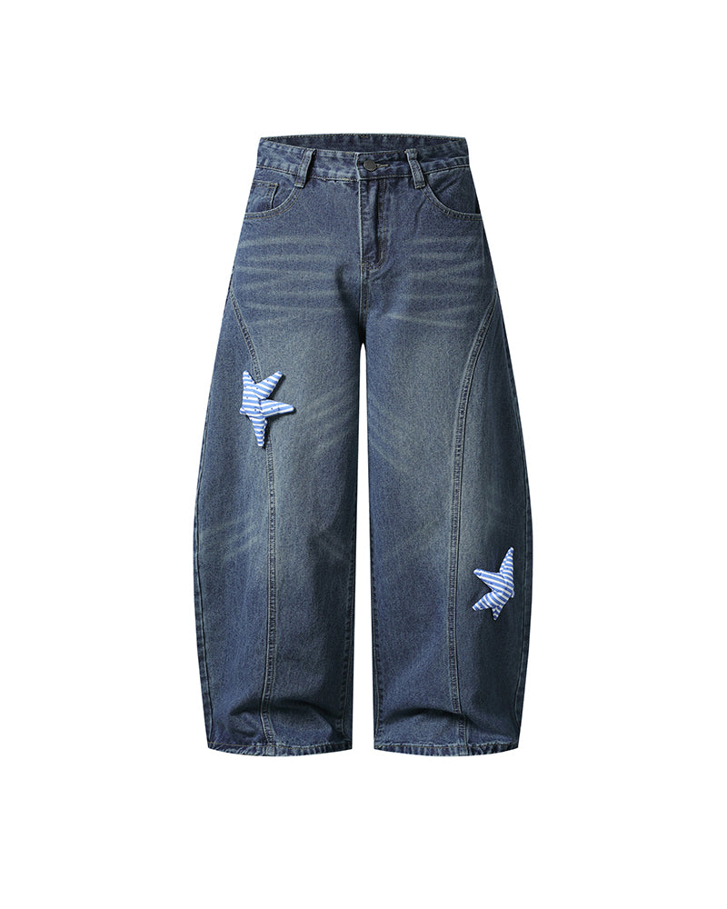 Distressed Embroidered Jeans