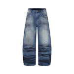 distressed wide-leg jeans