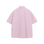 Vintage Striped Short Sleeve Shirt with Tie