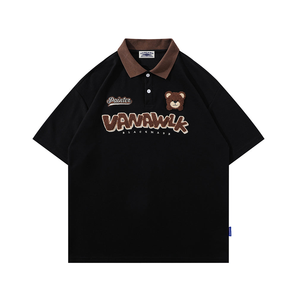 American retro polo bear short sleeves