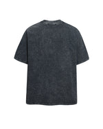 Vintage washed distressed short-sleeved shirt