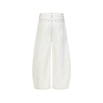 Loose-fitting washed denim jeans