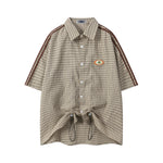 Vintage check short-sleeved shirt