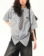 Striped loose casual shirt
