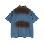 做舊刺綉牛仔短袖