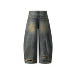 Washed distressed jeans