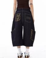 Panelled cargo cropped jeans