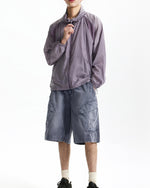 Washed casual overalls