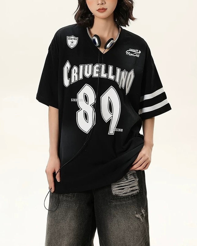 Retro crew neck short sleeves