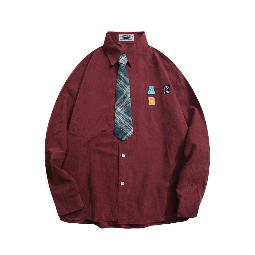 retro simple tie shirt