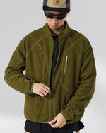 Stand Collar Zip-Up Sweatshirt Jacket