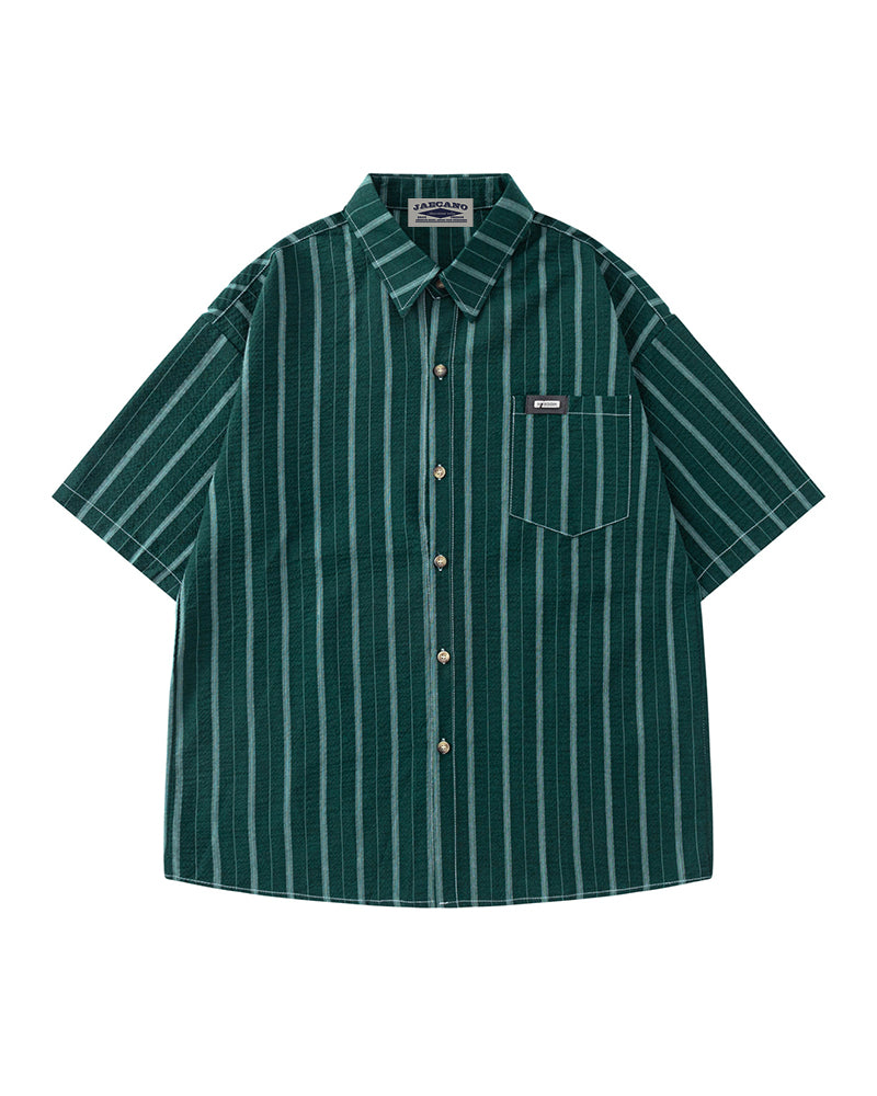 Simple striped short-sleeved shirt