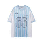 세로 스트라이프 프린트 반팔