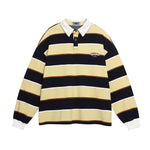 條紋撞色翻領衛衣
