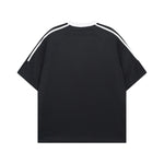 Retro striped contrast short sleeves