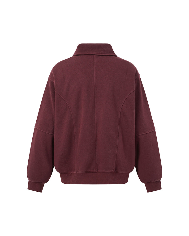 Distressed collar sweatshirt