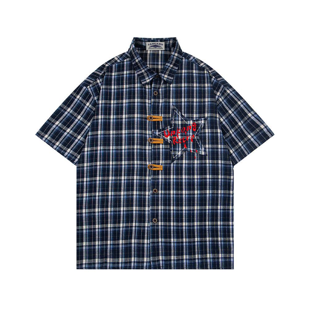 復古星星短袖襯衫