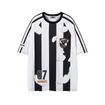 세로줄무늬 커플 반팔