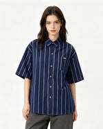 Simple striped short-sleeved shirt