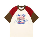 레트로 대비 컬러 커플 반팔