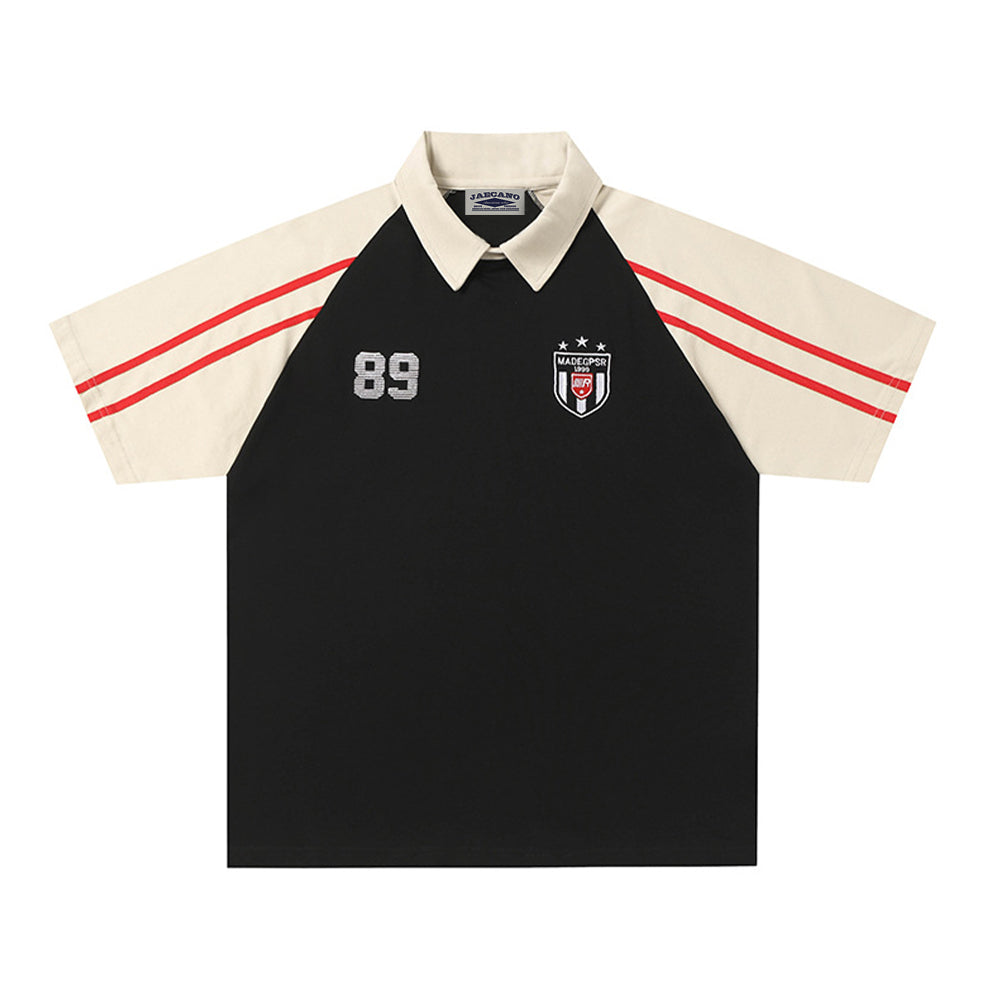 Retro contrast polo short sleeves