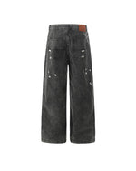 Dip-dye Ink Splatter Wide-leg Trousers