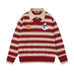 striped polo sweater