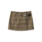 레트로 플레드 로우웨이스트 스커트