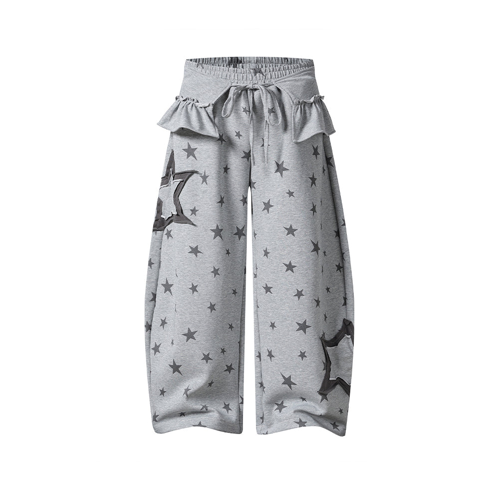 拼接撞色休閑褲