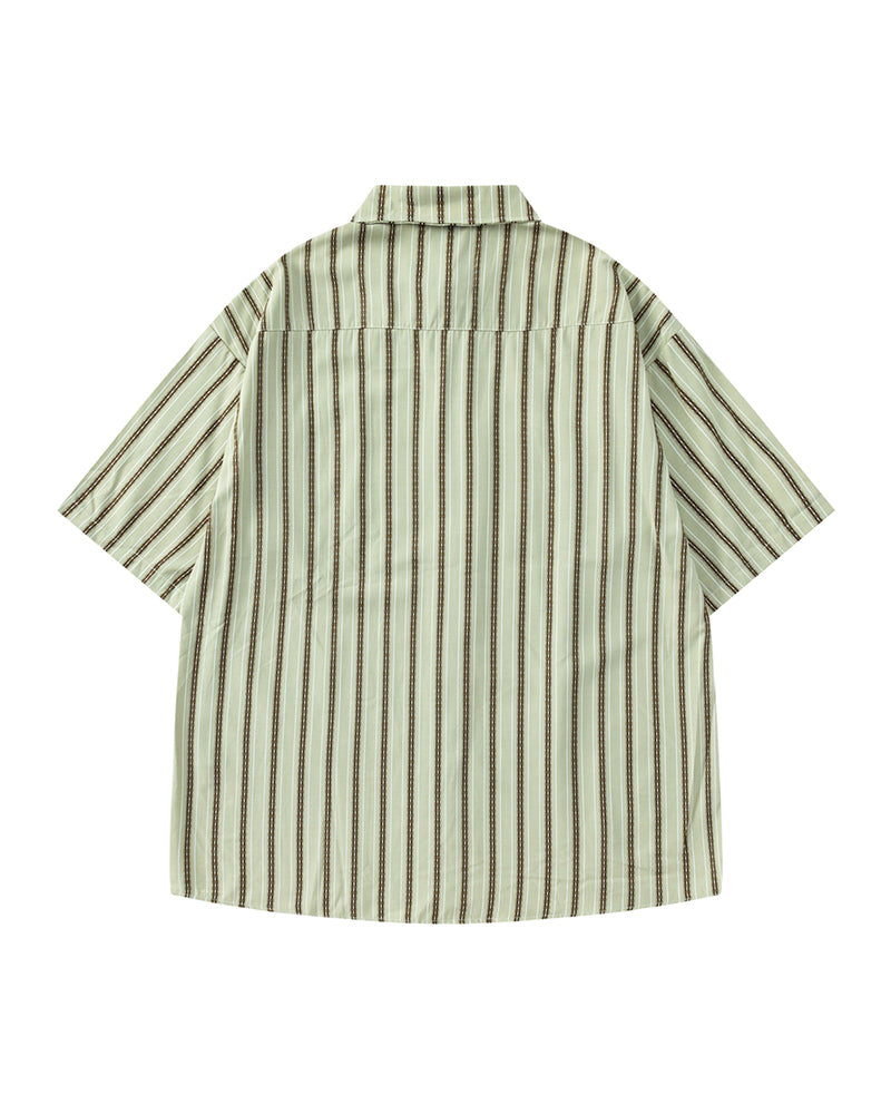 Simple striped short-sleeved shirt