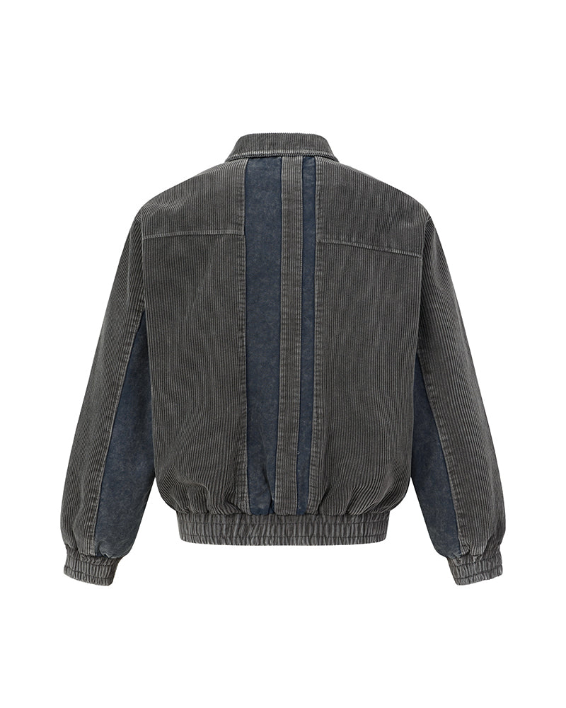 Contrast color patchwork casual jacket