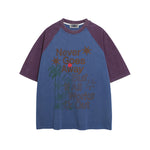 레터 프린트 컬러블록 반팔